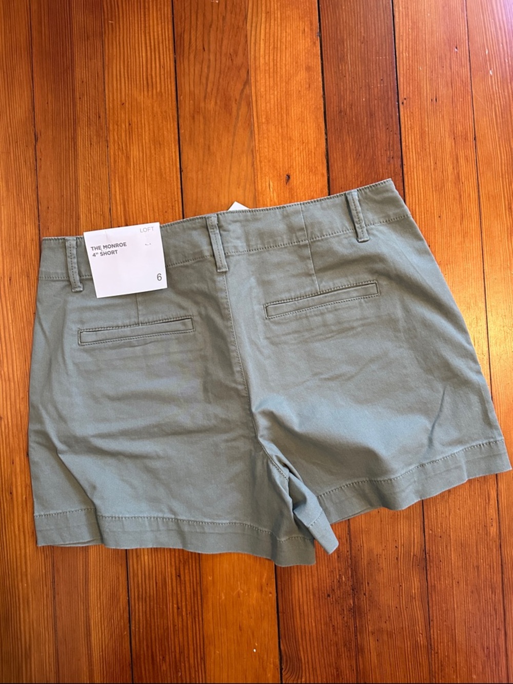 LOFT Olive Green Chino Shorts - Picture 4 of 5